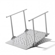 VEVOR Wheelchair Ramp with Handrails 44.9 x 33.5 in Aluminum Threshold Ramp