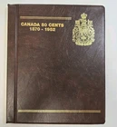 1870-1952 Canada 50 Cents Album With 23 Coins Canadian Silver Half Dollars