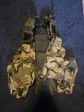 Reproduction of SADF Battle Jacket Webbing Rig In Woodland Camo Chest Rig
