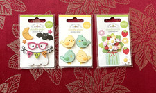  D117 - MIXED HALLOWEEN CHICKS FLOWERS Doodlebug Doodle-Pops 3D Sticker Lot