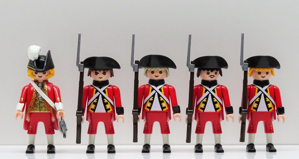 5 Magnifiche Gonne Rosse Marine Playmobil 5141 - Soldati Guardia Reale Inglese - RARE, Mai Giocati - 5