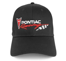 Pontiac Racing Cotton Twill Black Hat Cap - Shipped in a Box - USA