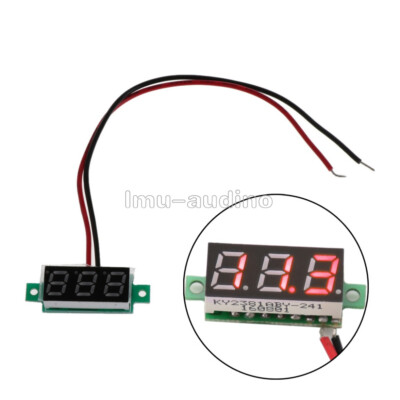 1PCS Red 0.28'' 2 Wire Mini DC Digital Panel Voltmeter Panel Mount LED Voltage