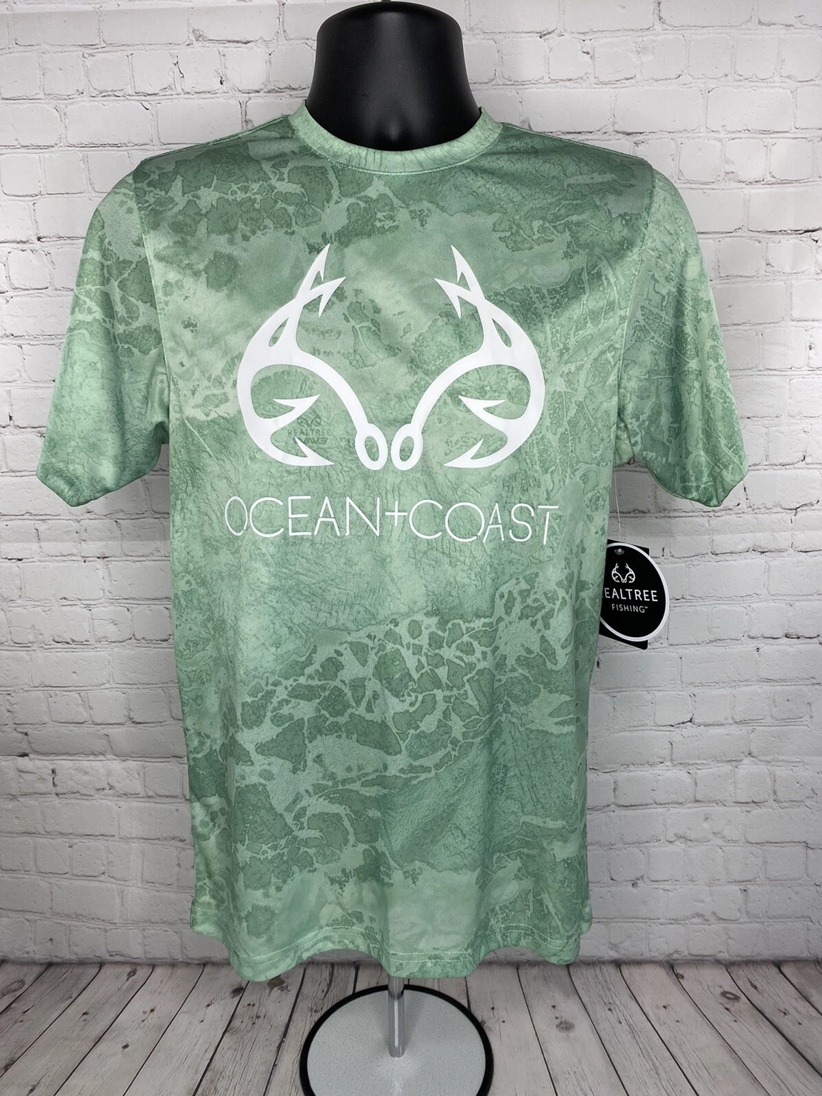 Ocean & Coast Realtree Fishing Mens Shirt Lime Green Size Small