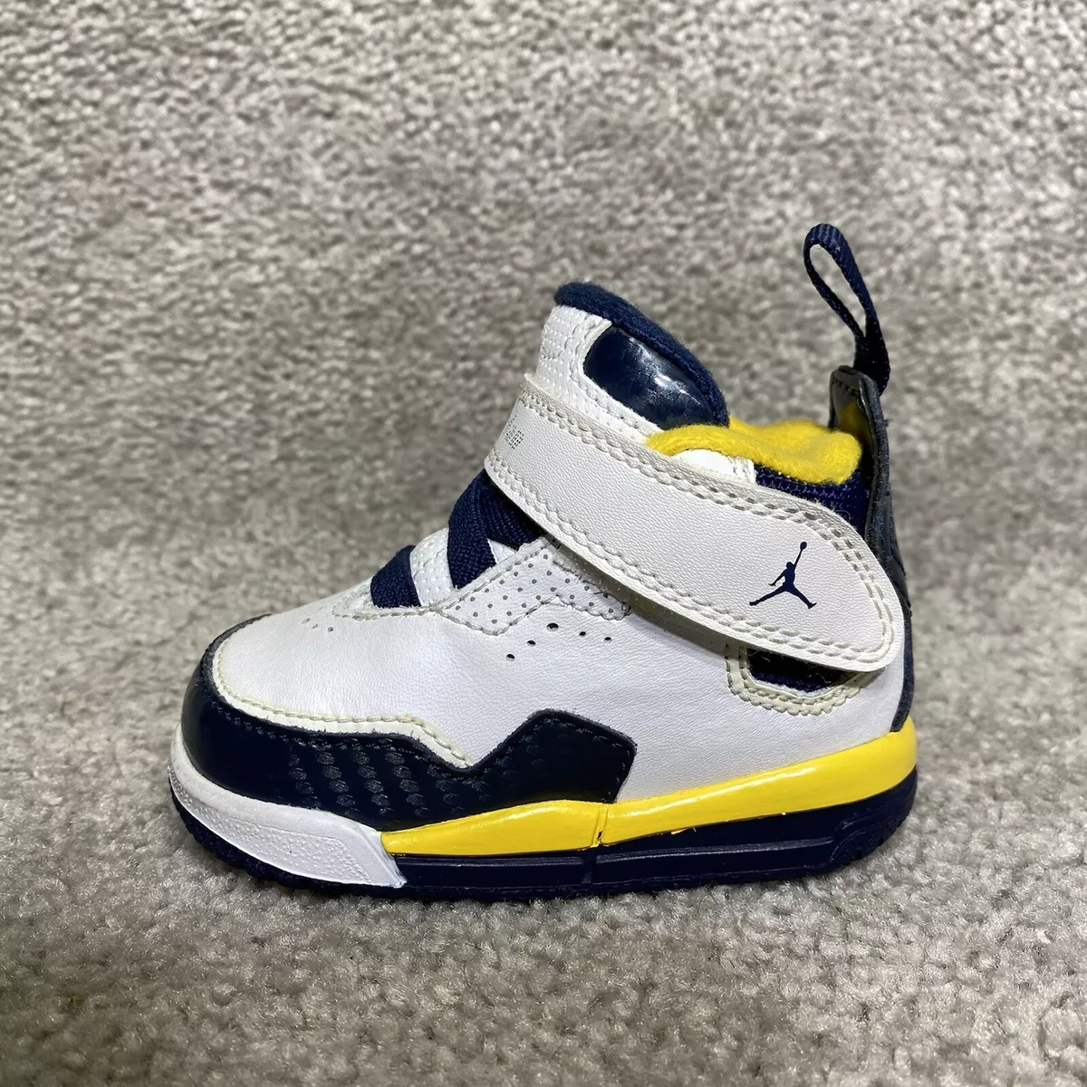 Nike Air Jordan Infant Shoes White Black and Yellow 453991 107