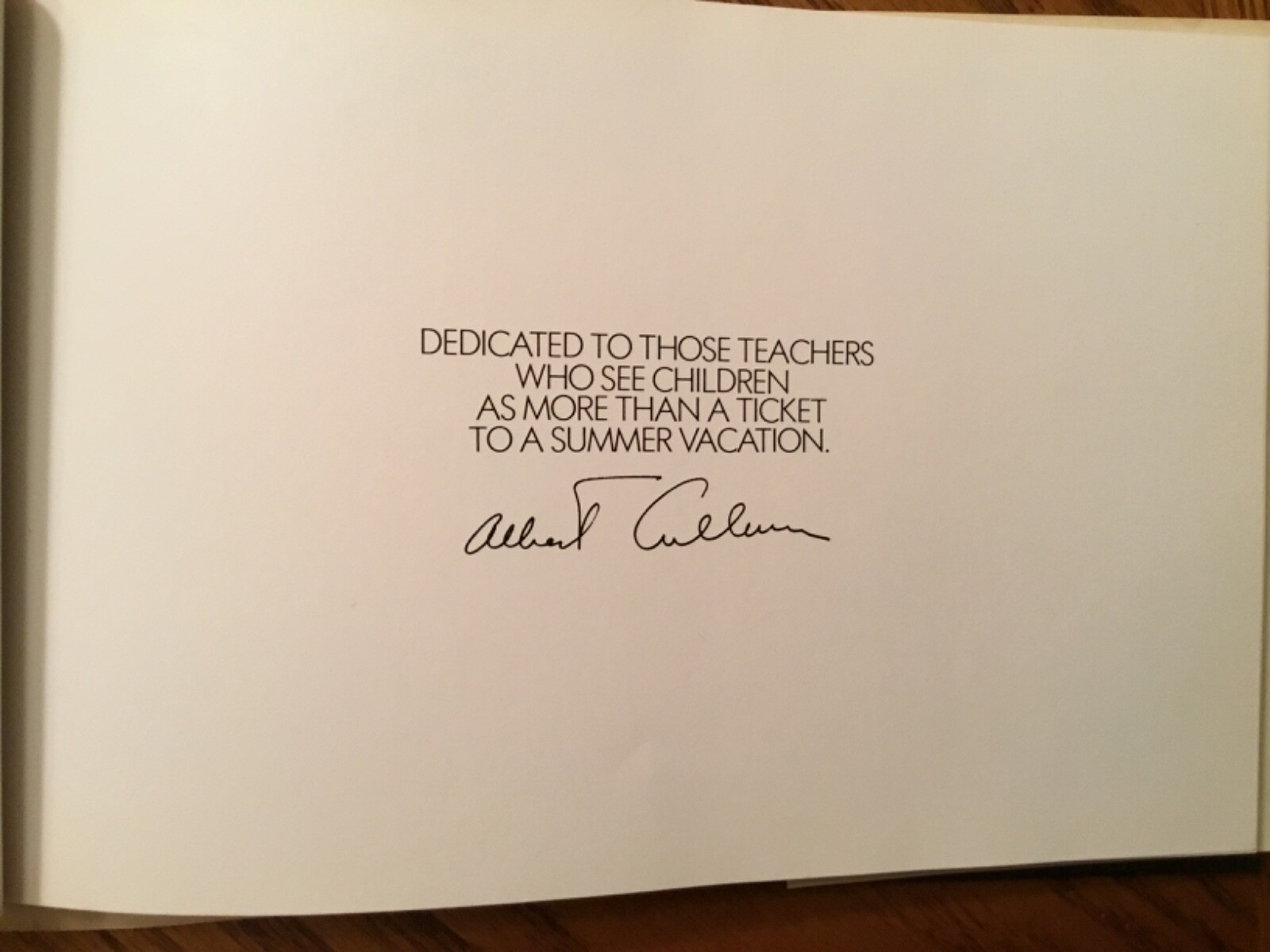 Autographed VG 1978 HC DJ 1st ED Blackboard on Wall Albert Cullum Harlin Quist