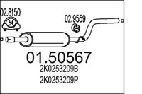 MTS MittelschalldäMpfer FüR VW Caddy III Kombi 2KB 2KJ 2CB 2CJ 2KA 2KH 01.50567