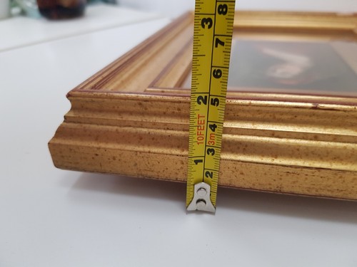 Antique Chromolithograph Portrait Brunette Lady Gold Frame 27cm x 22cm c.1895 - Bild 8 von 11