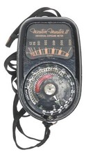 Used Weston Master II hand held light exposure f/stop meter antique strap