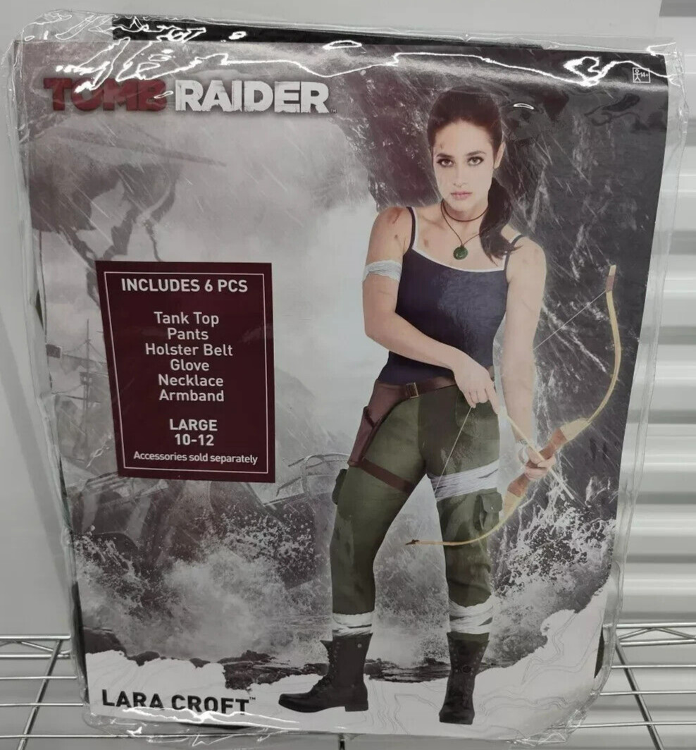 Tomb Raider Lara Croft Cosplay Halloween Costume Women's Large 10-12