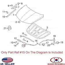  Hood Latch Release Cable Short Fit For AZERA 12-17 SONATA HYBRID 11-17