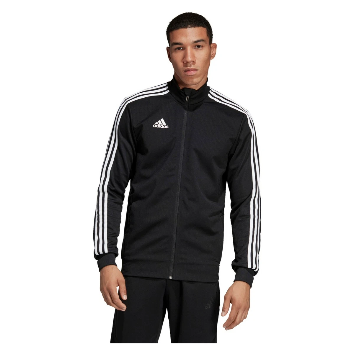 Adidas мужской спортивный костюм топ Тирон 19 учебных черная куртка полноразмерная молния Средняя Большая