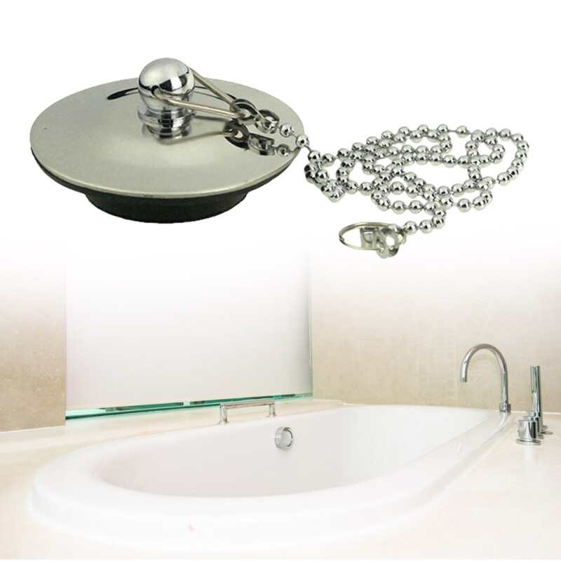 Bathroom Sink Plugs with Chain Kitchen Sink Drain Plugs Leakproof Bath