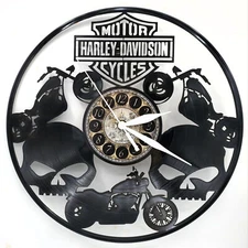 HARLEY DAVISON | Vinyl record Clock | Motor Cycle Gift | Man Cave | FREE SHIPPIN