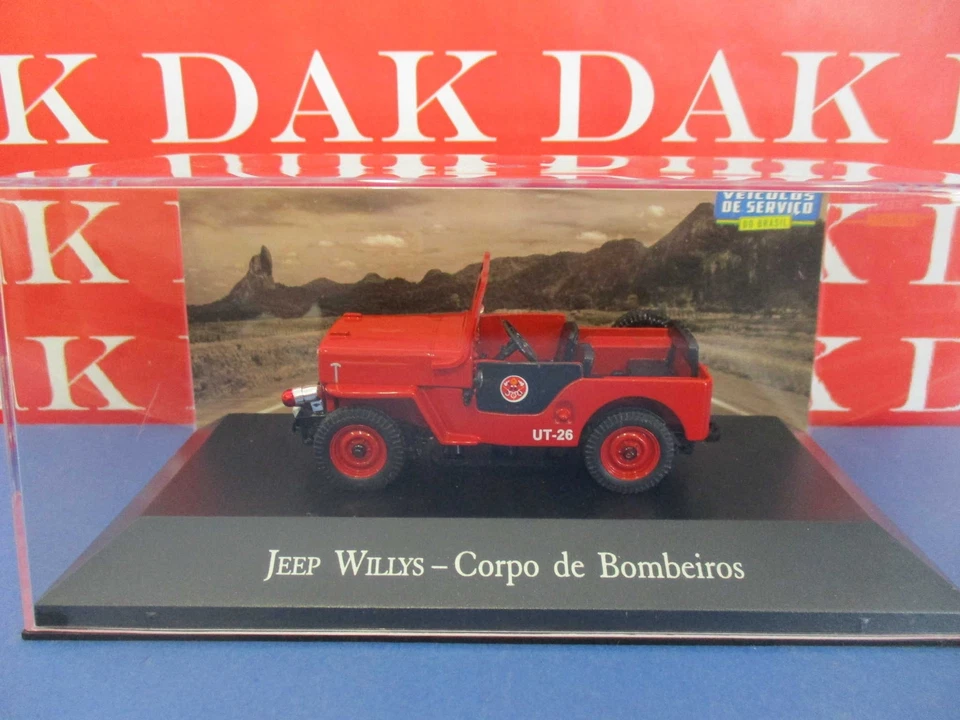 Die cast 1/43 Modellino Auto Willys Jeep Pompieri Brasile - Immagine 4 di 4