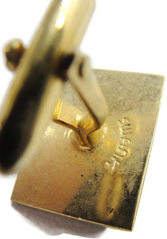 Swank Cufflinks Gold-Tone Rectangular Rhinestone … - image 8