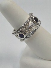 Natural Amethyst Ring in 925 Sterling Silver and Solid 14kt Yellow Gold