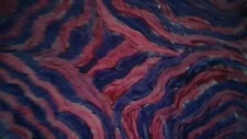  Abstract painting of wavy pink and purple