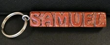 Keychain SAMUEL Personalized Custom Name Fob Wood Key Ring Unique Gift Idea