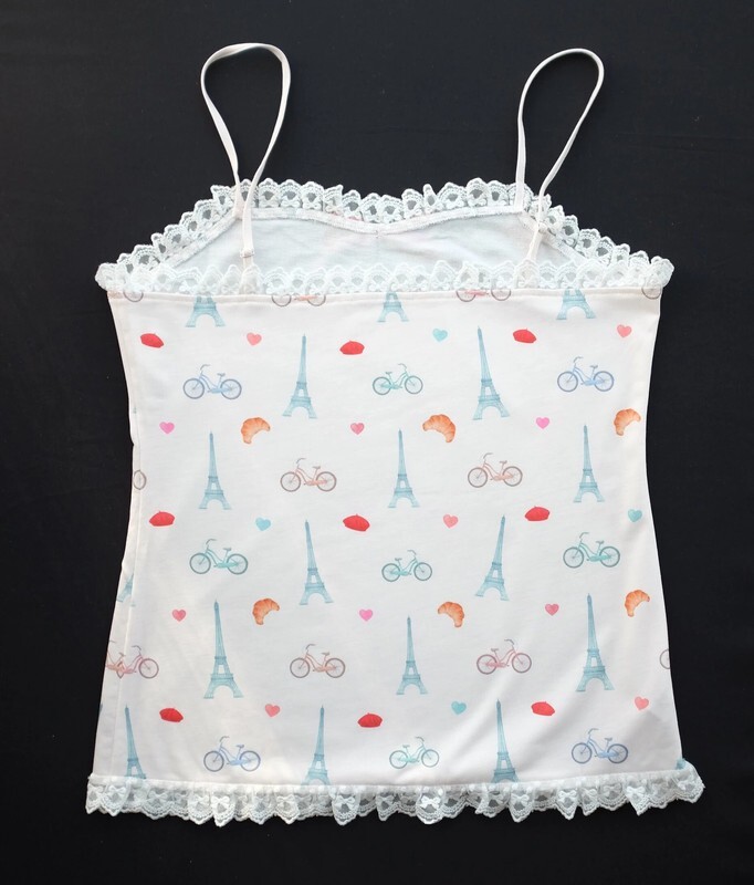 BNWT Paris Eiffel Tower Print Pink Vest Top Size 12 14 Kawaii Sweet ...