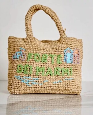 MC2 Saint Barth RAFFIA TASCHE ''FESTUNG DER MARMORE'' mit Handtasche und Schultergurt ORIGINAL