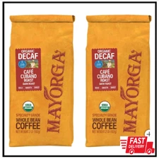 Mayorga Decaf Café Organic Dark Roast Whole Bean Coffee 2Lb, 2-Pack