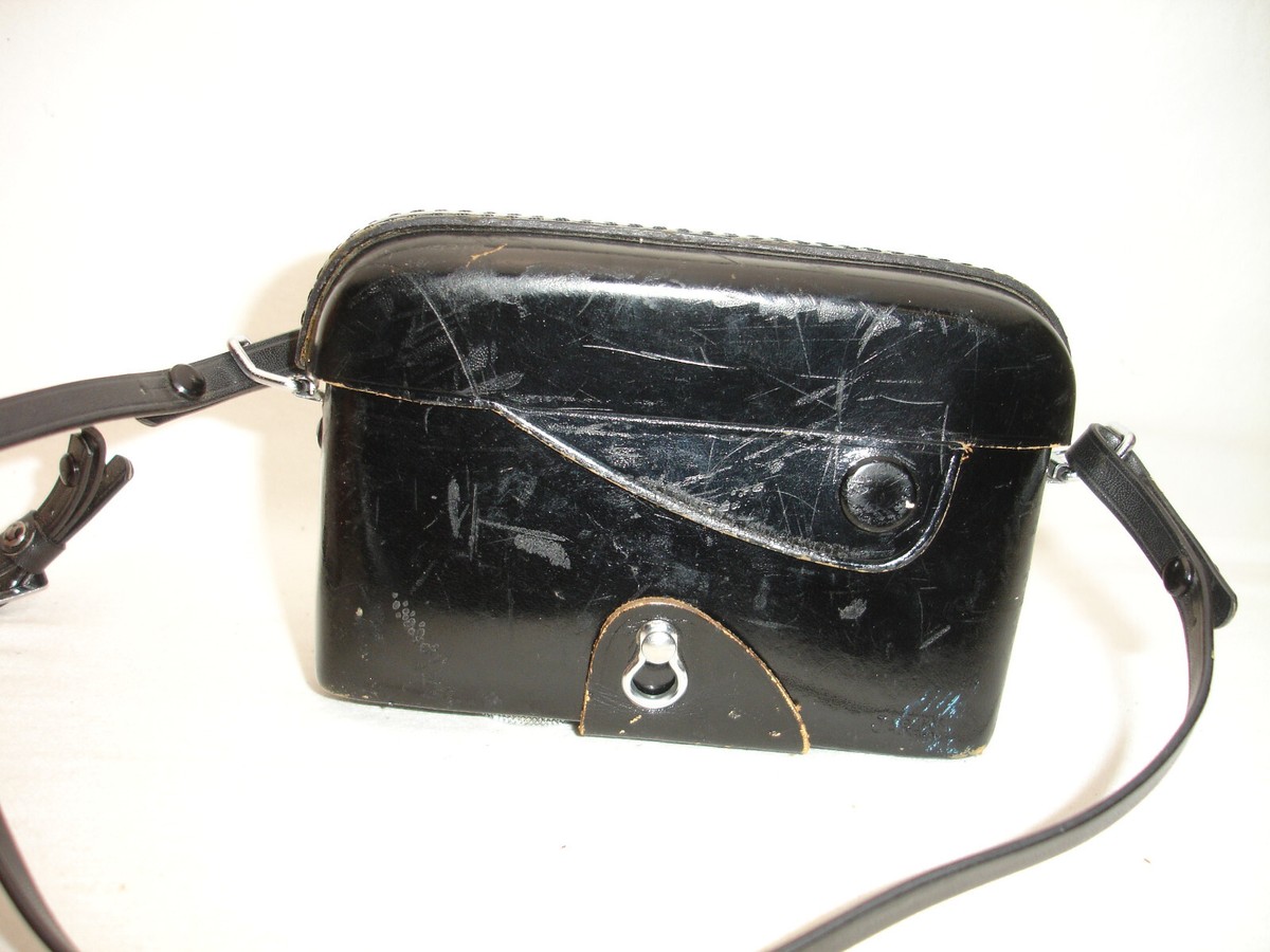 vintage MINOLTA Camera Case Pouch Black leather, with strap | eBay