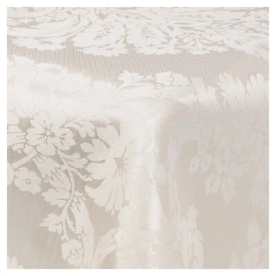 URBNLIVING Damask Beige Jacquard Tablecloths Rectangle Oblong Table Cloth Tableware Dining