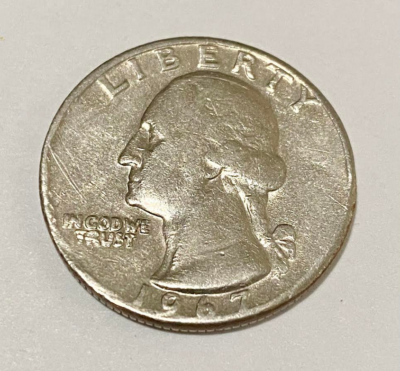 1967 QUARTER SILVER NO MINT MARK WITH ERRORS RIM &