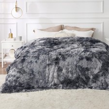 Fluffy King Size Blanket for Bed, Thick Warm Sherpa Fleece Faux Fur Bedding,