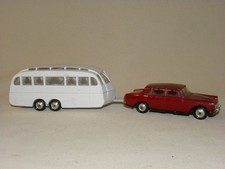 ANCIENNE VOITURE MINIATURE PLASTIQUE NOREV LANCIA FLAMINA 58 + CARAVANE HENON 91
