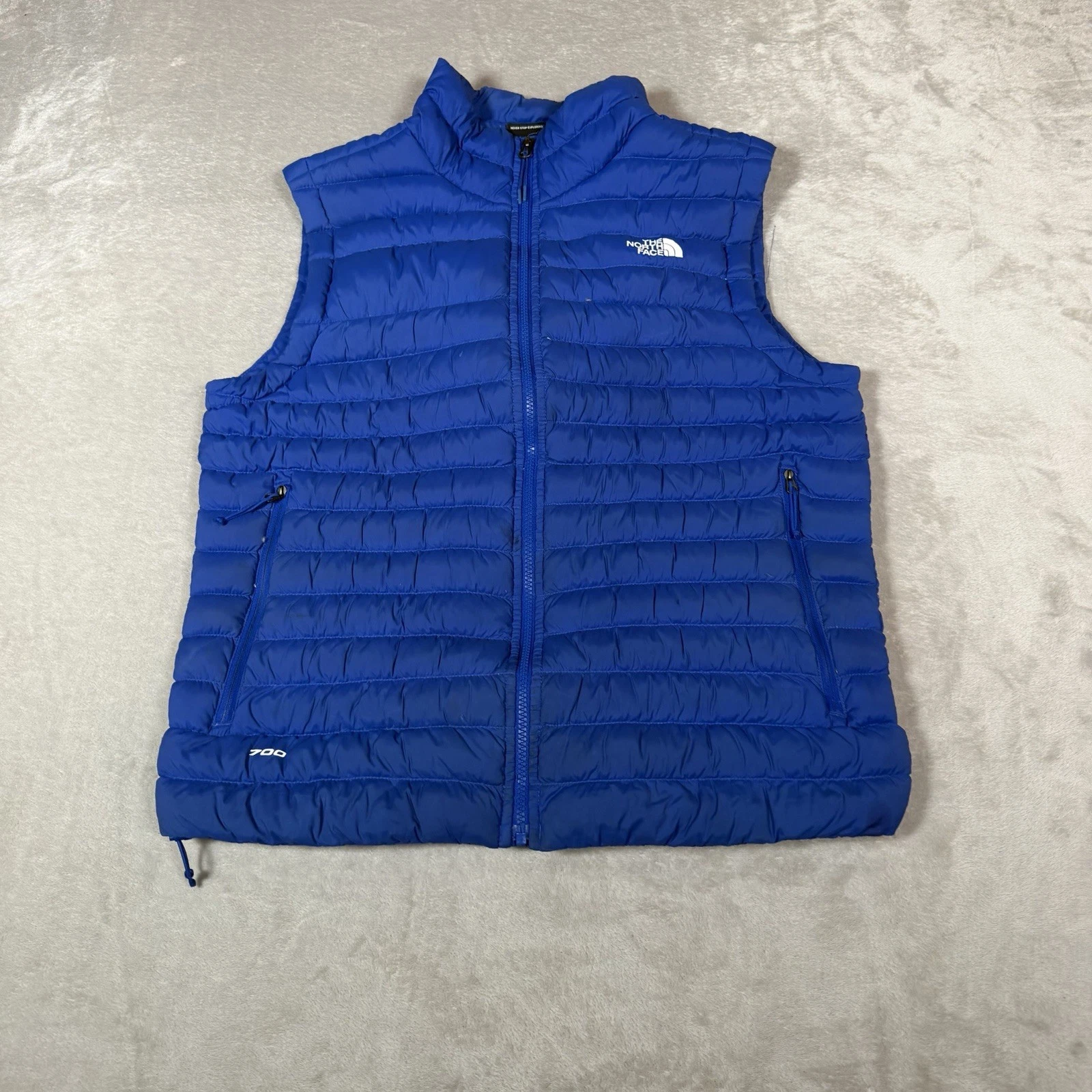 The North Face Vest Mens Medium Blue Terra Peak Pertex Quantum 700 Full Zip
