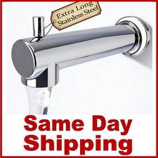 7 Inch Extra Long Slip on Bathtub Spout with Diverter, Matte Black Tub Spout Fit