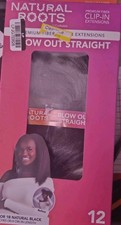 Curlkalon Blow Out Straight 12" Clip-In Natural Black Hair Extensions - 9ct NEW