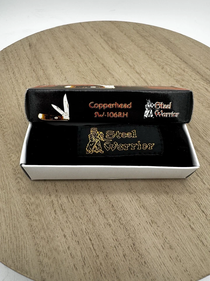 Steel Warrior Copperhead SW-106RH 3 1/4” Closed Pocket Knife Ram Horn **NIB** - Image 3 of 4
