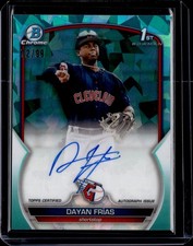 2023 Bowman Sapphire Dayan Frias Chrome Auto Refractor Aqua 1st /99