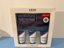 IZOD PerformX Men's 4 Piece Travel Bag Face Wash Lotion 3-in-1 Body Wash Set