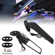 Motorcycle Mirrors With Led Turn Signal Lights Stealth Mirrors Small Mirror