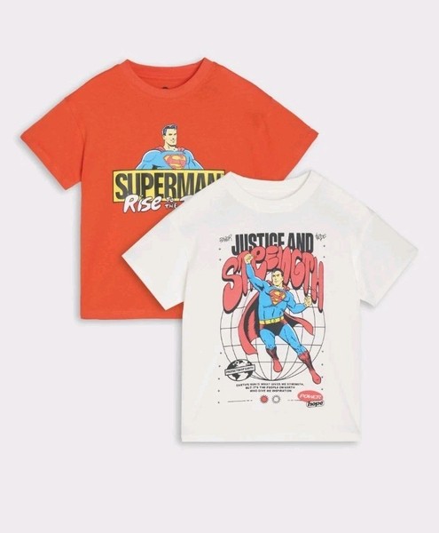 Dc Comics Superman T-Shirt GrößE 128 Baumwolle 2Er Pack-image