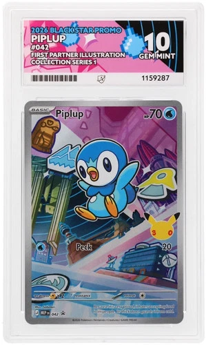 Ace Perfect 10 Piplup 042 First Partner Illustration Promo Gem Mint Pokemon