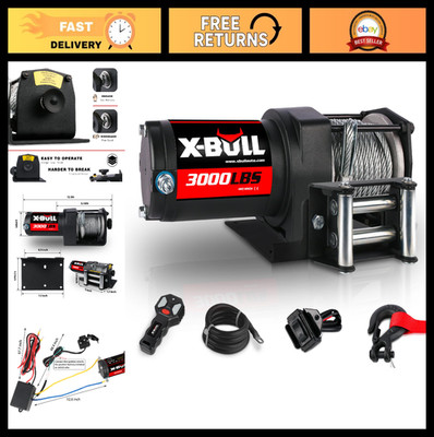 12V Electric Winch 3000LBS Steel Wire Heavy Duty Towing Recovery Off-Road Tool