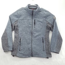 Little Donkey Andy Fleece Jacket Men XL Blue Gray Long Sleeve Mock Neck Full Zip