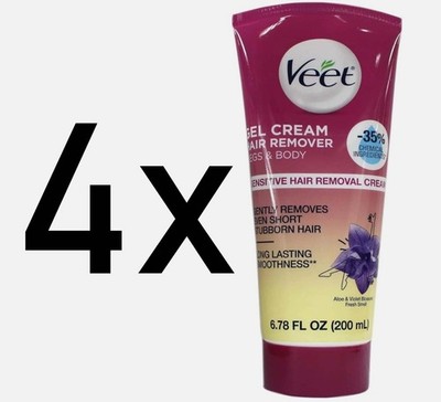LOT of 4 Veet Gel Hair Remover Gel Cream, Sensitive Formula, 6.78 Ounce