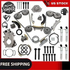 Timing Chain Kit Oil Pump Water Pump VTC Solenoid For Chevy GMC Cadillac 3.6L