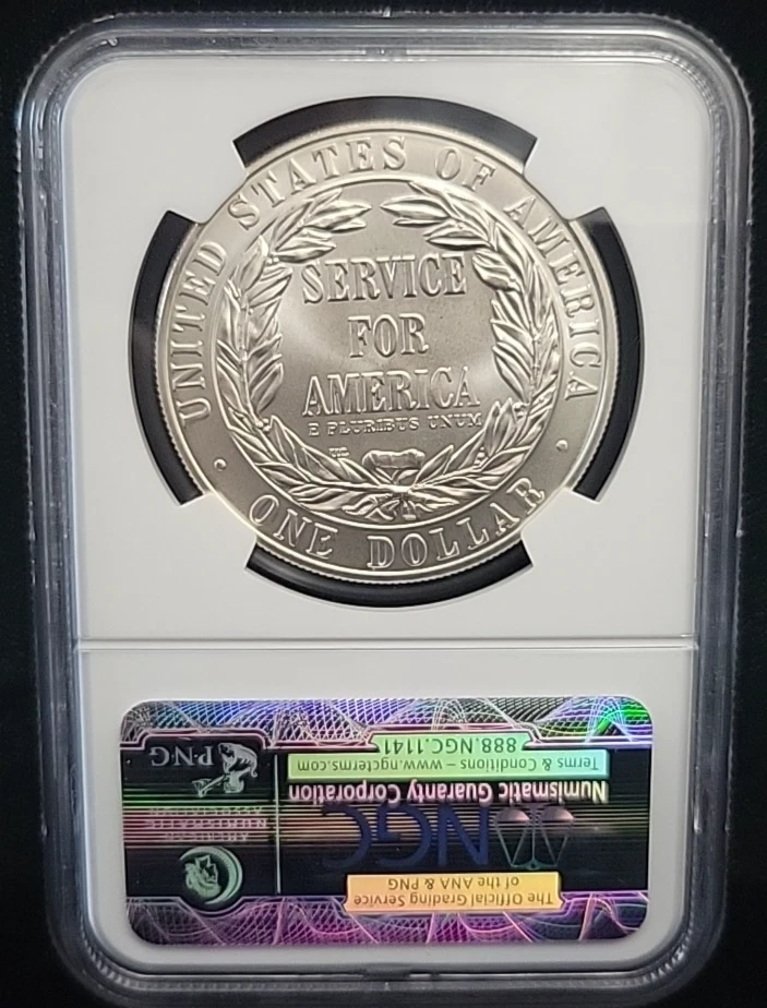 1996 S Community Service Commemorative Silver Dollar NGC MS70 | FLAWLESS - Image 3 of 4