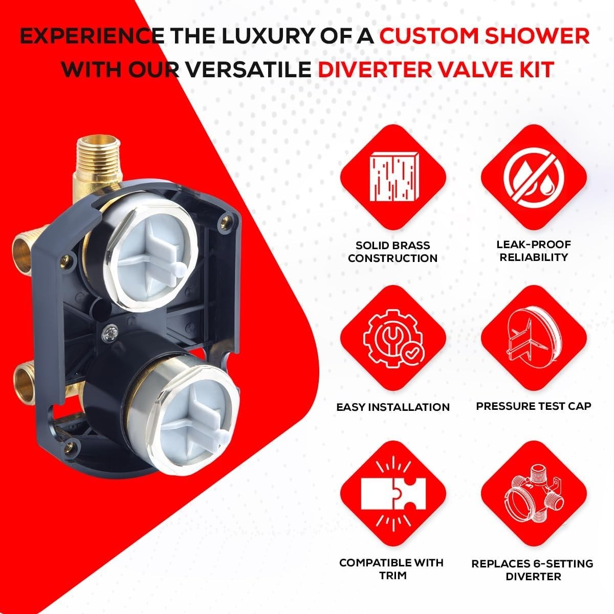 Brass Body Integrated Diverter Rough Valve Kit