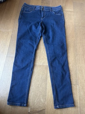 d.jeans Women's Dark Blue Denim Jeans Stretch Button Zip 5-Pocket Cotton Blend