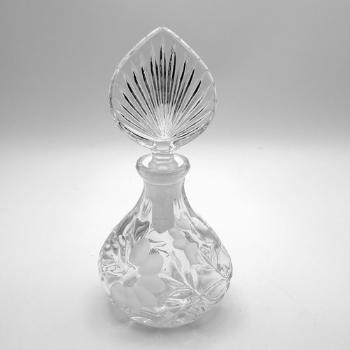 Vintage Perfume Glass Bottle w/ Stopper Princess House Crystal Romance Sticker