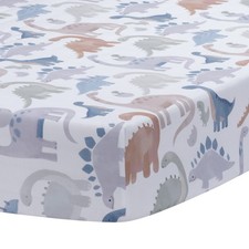 Lambs Ivy Dino-Might 100 Cotton Dinosaur Baby/Toddler Fitted Crib Sheet
