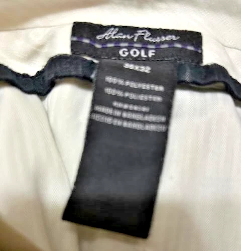 Alan Flusser Mens Flat Front Golf/Casual Pants, Khaki, 36X32 - Image 4 of 4